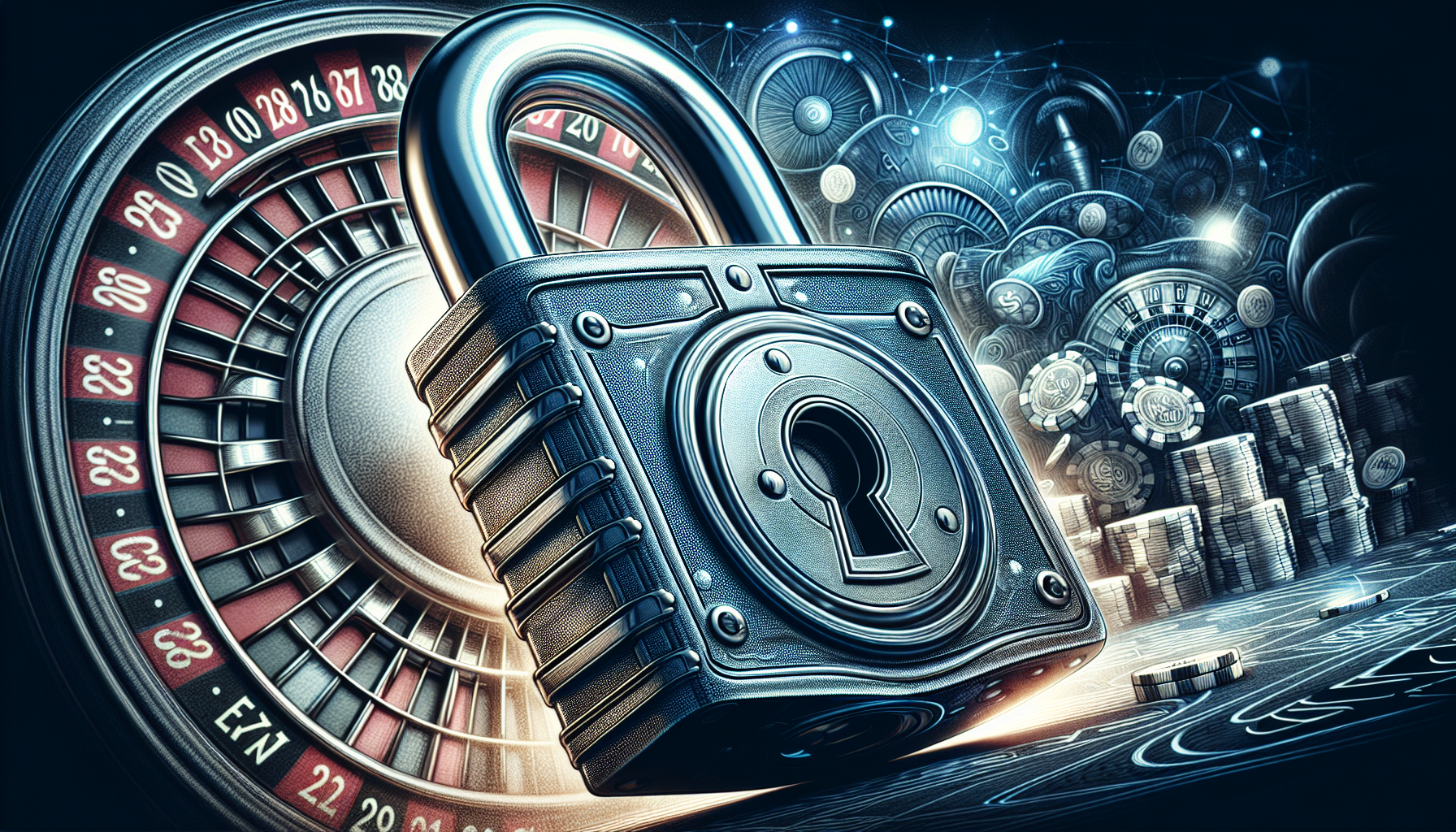 Illustration av ett lås som symboliserar säkerhet med Revolut på casinon