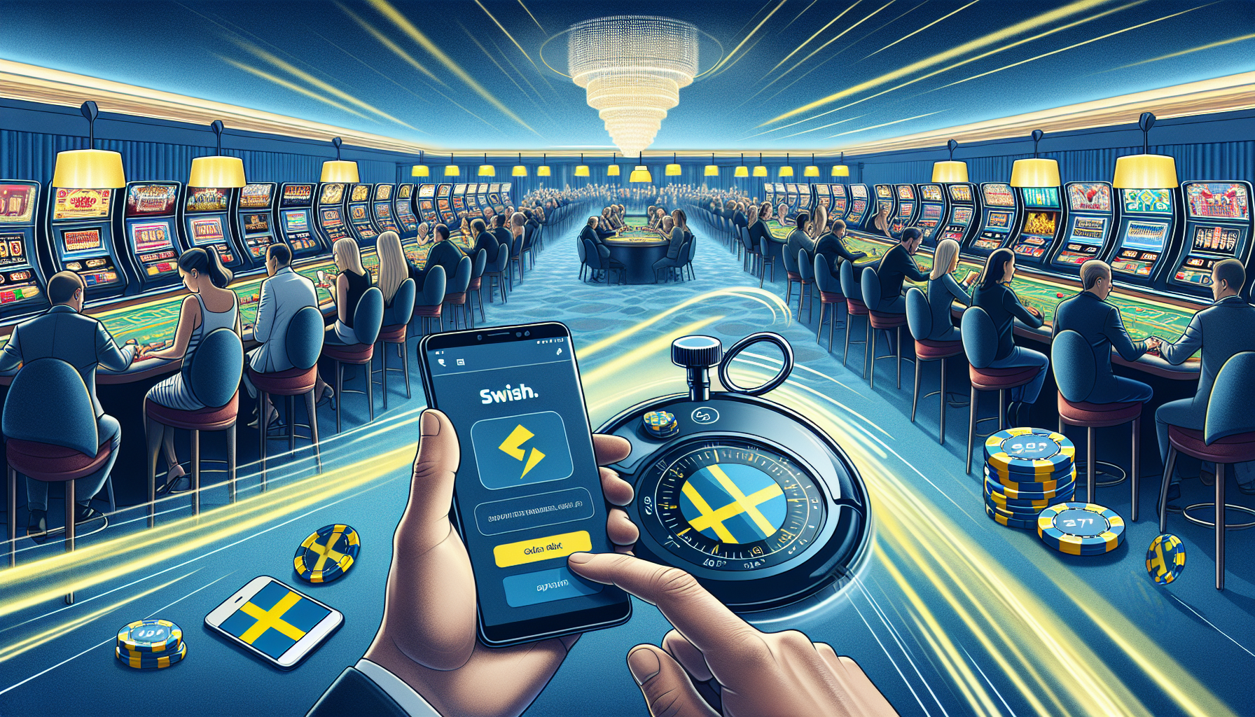 Illustration av Swish som en enkel och snabb betalningsmetod